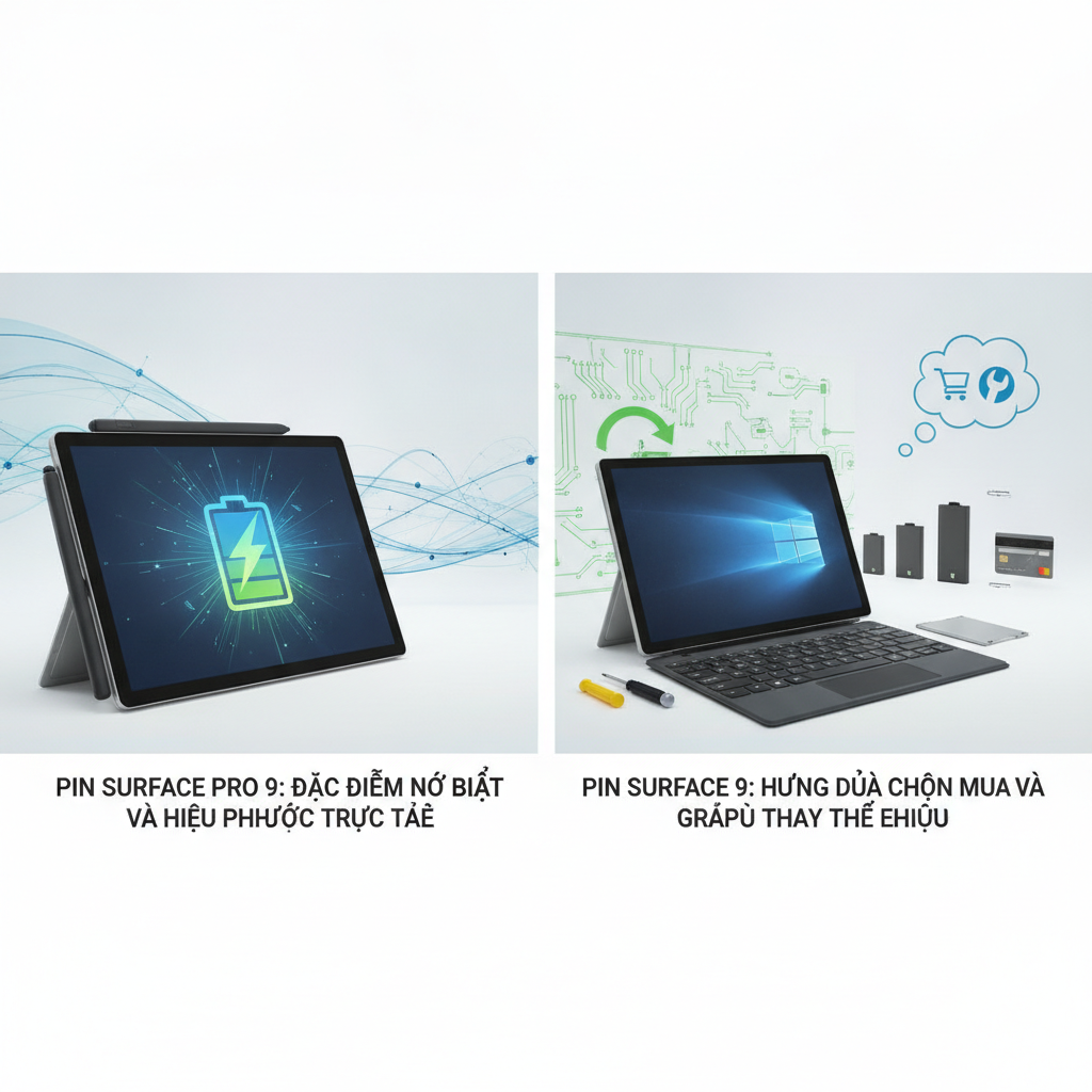 Pin Surface Pro 9: Đặc điểm nổi bật và hiệu suất thực tế